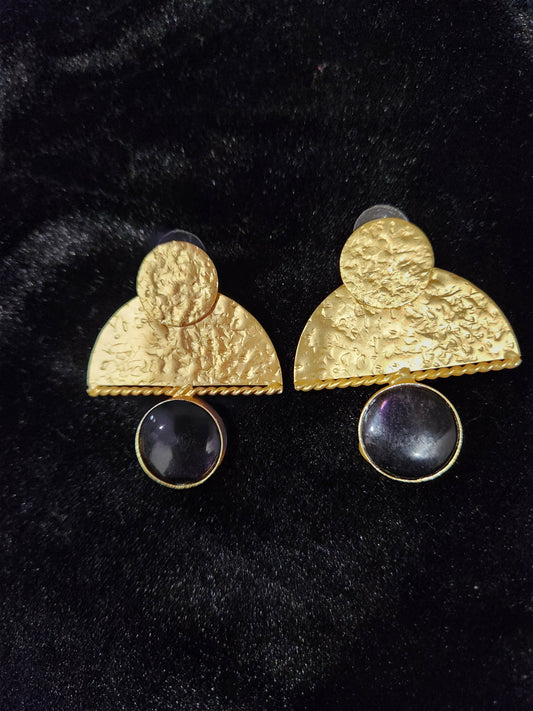 Brass stud earrings