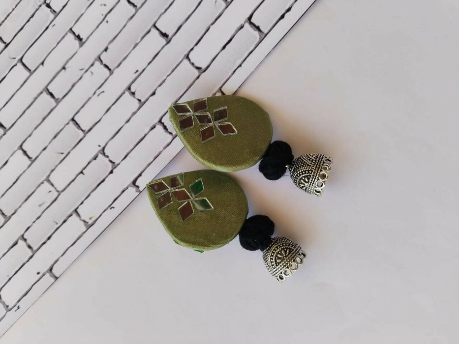 Light green mirror earrings