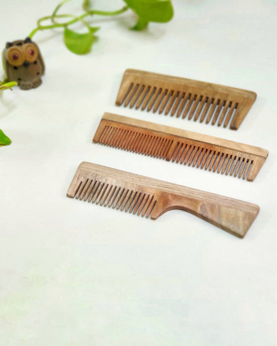 Neem Wood Comb - set of 3