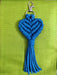 boho heart keychain|| blue bag tag