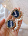 blue pearls earrings|| blue kundan and pearl earrings