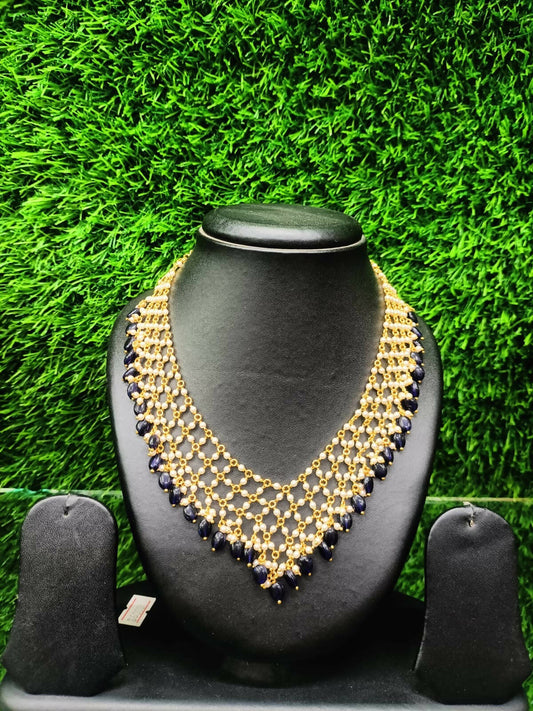 Black Gold Plated V Shaped Necklace