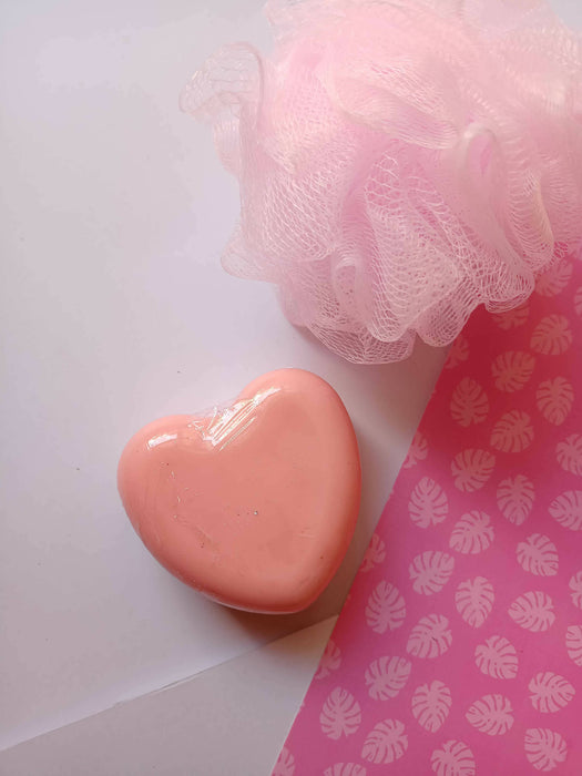 Heart pink soap