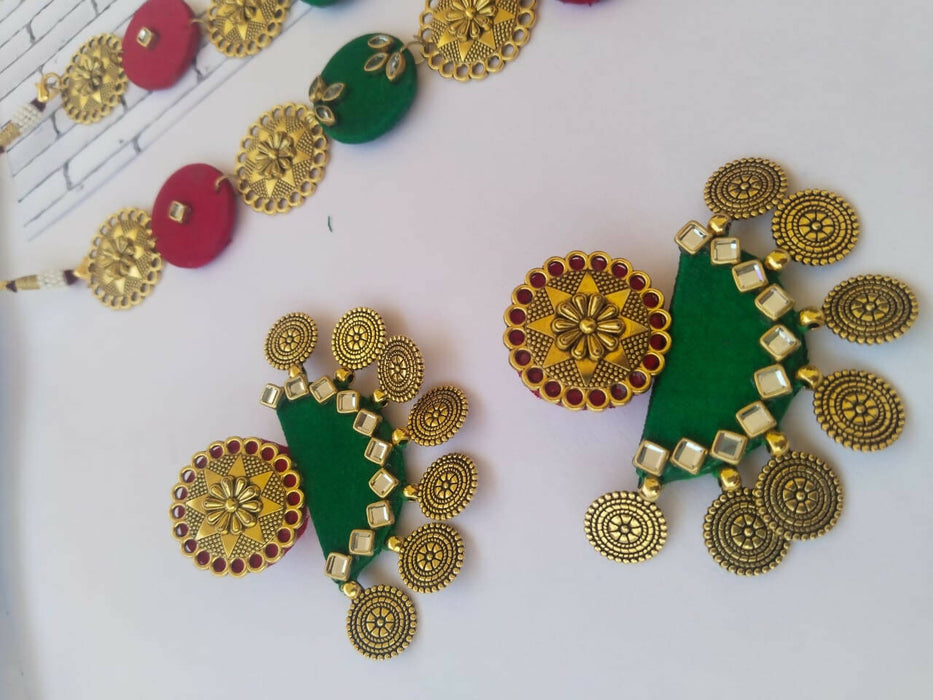 Multicolour heavy necklace set