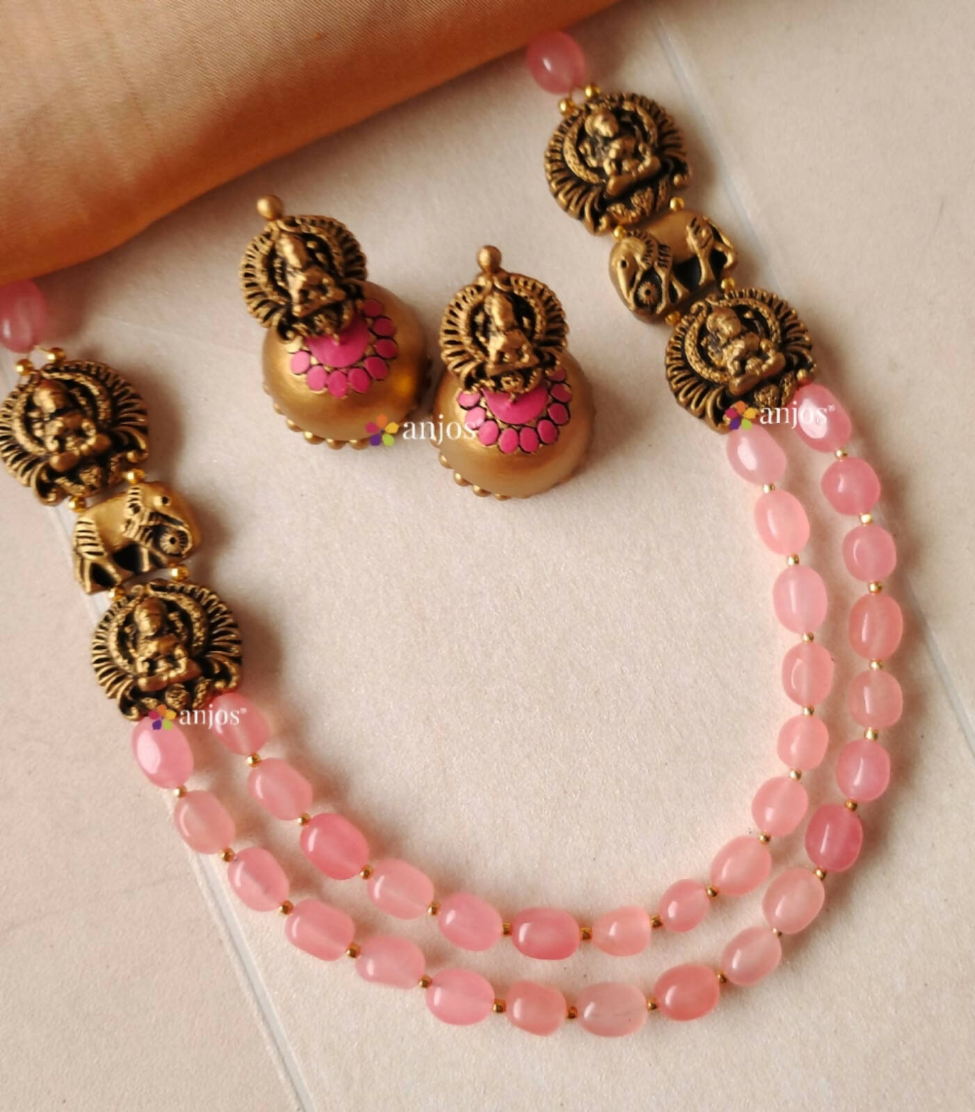 Baby Pink Terracotta Jewellery Set