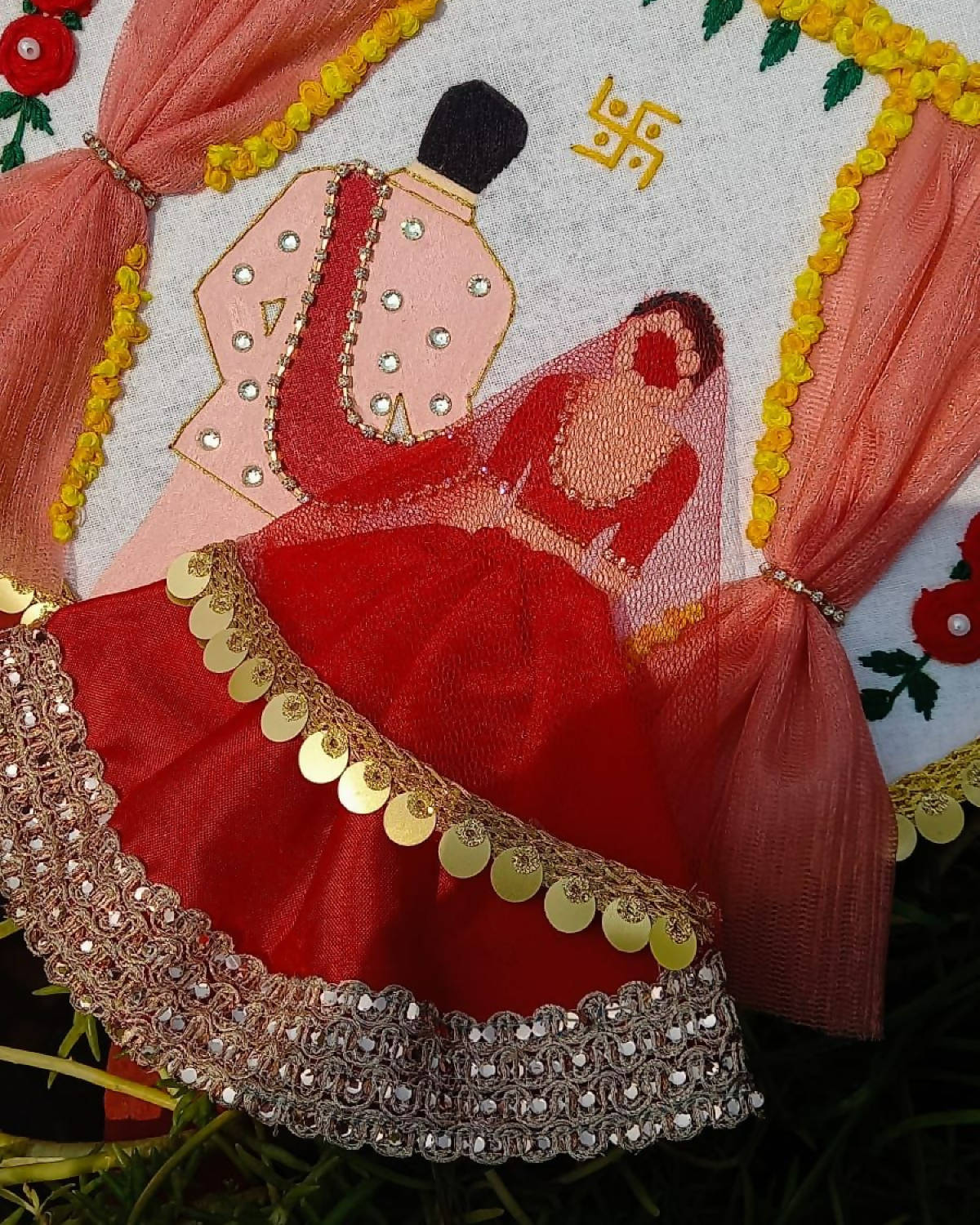 couple wedding embroidery hoop art