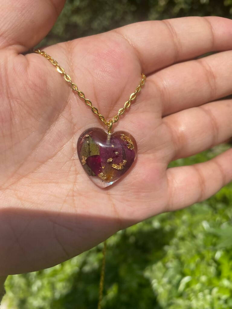 red and golden pendant