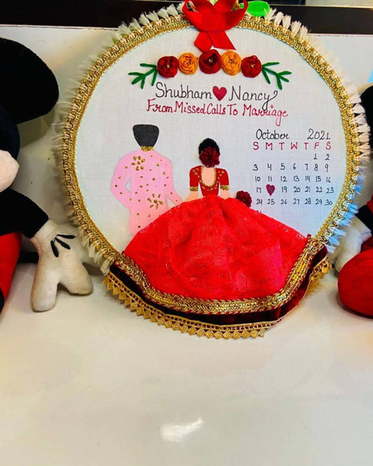 calendar hoop wedding embroidery