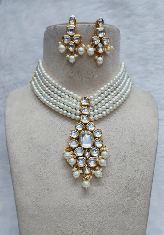 Kundan beads necklace set