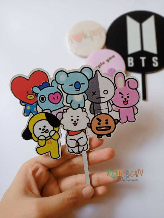 Kpop BTS plushies cake topper for theme party