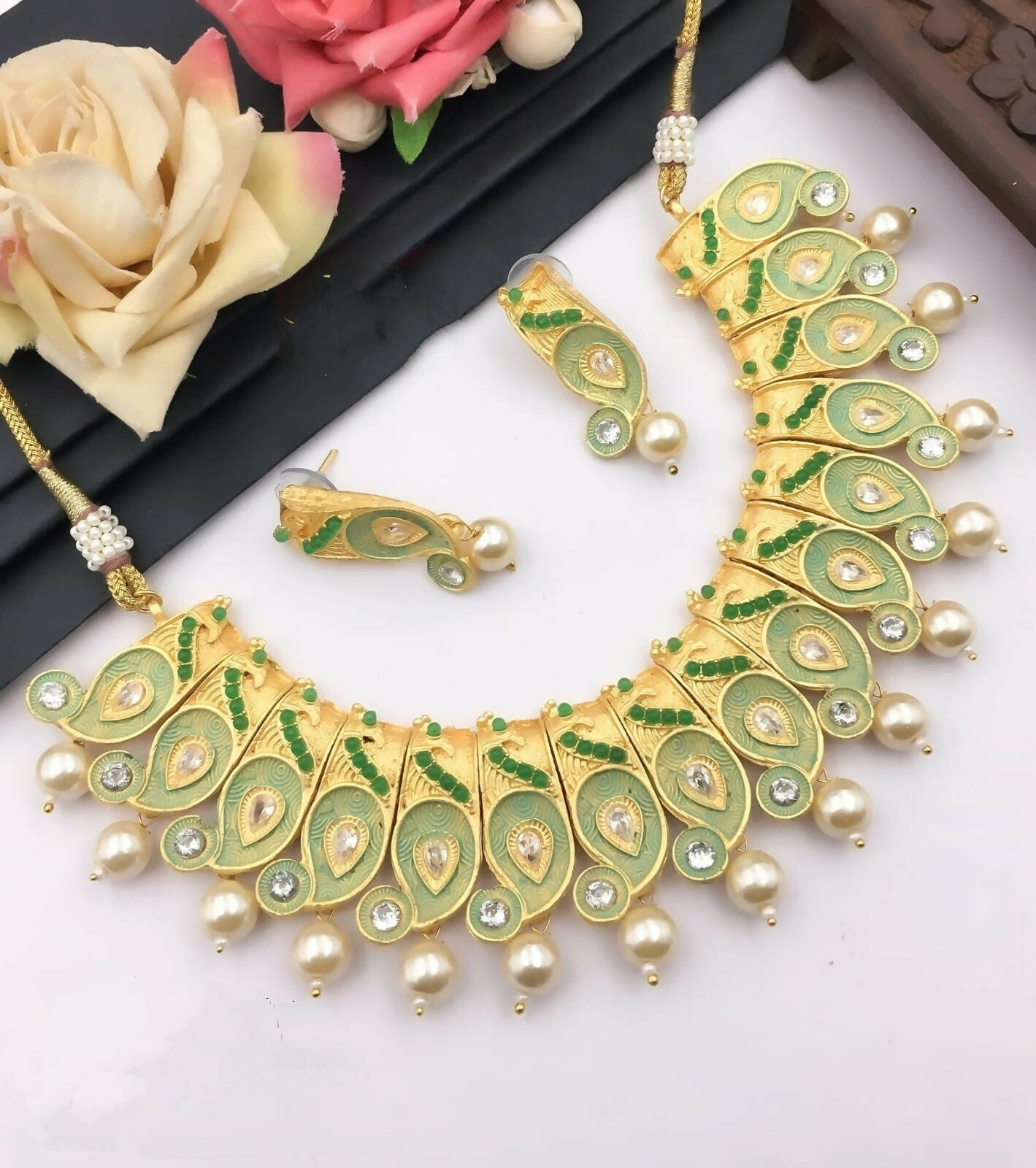 Radiant Kundan Gold Plated Necklace Set