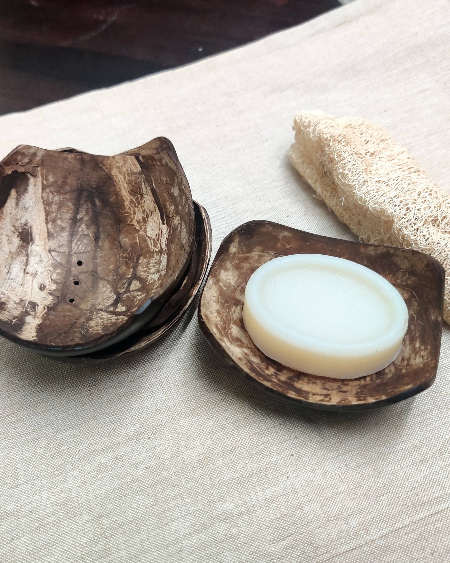 Coconut Shell Soap Dish - square