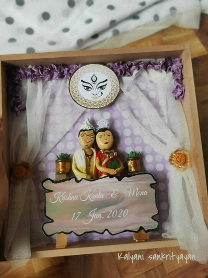 Bengali couple customised wedding pebble art