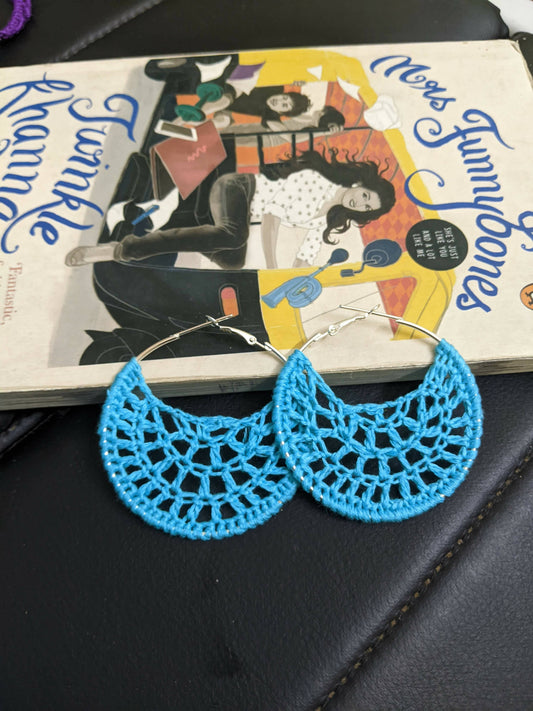 cokie blue crochet big hoop earrings || earrings for women