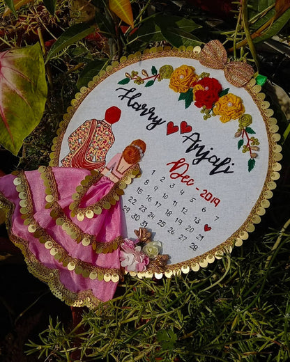 Wedding embroidery hoop art