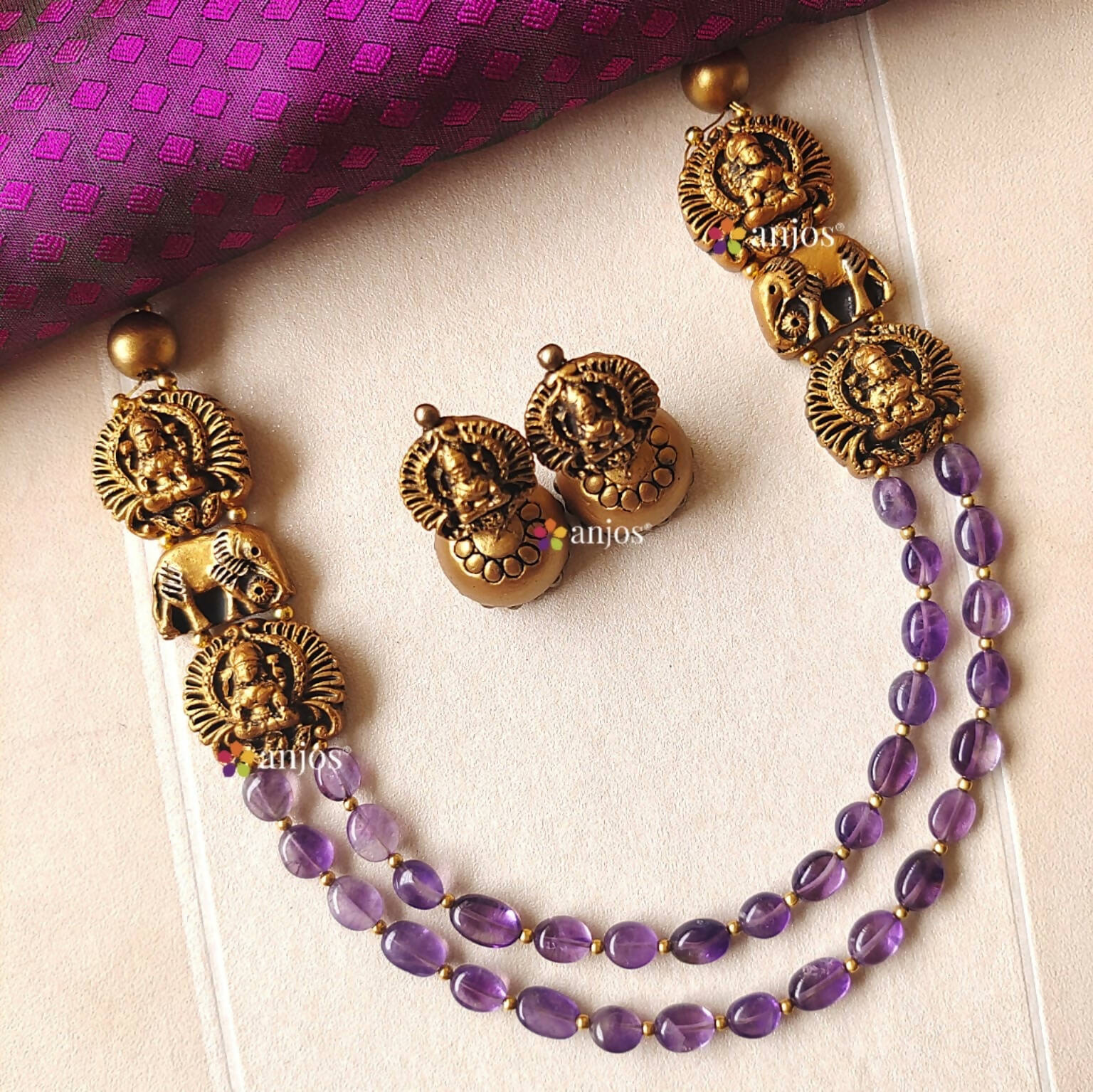 Lavender terracotta jewellery