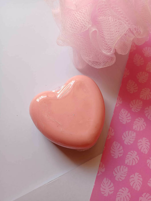 Heart pink soap