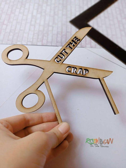 Funny cut the crap wooden cake topper