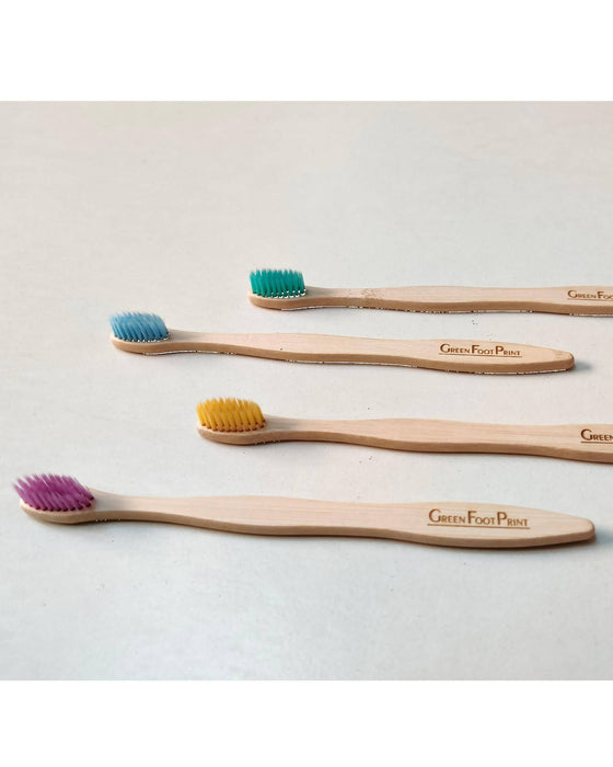 Natural Bamboo Toothbrush - Pack of 4 (assorted colours)