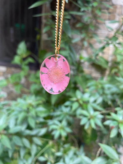 Pink Daisy Flower Pendant