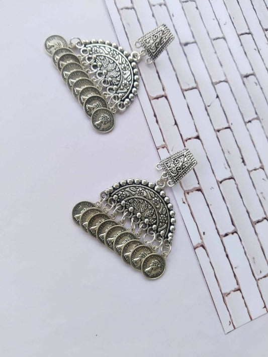 silver oxidised earrings