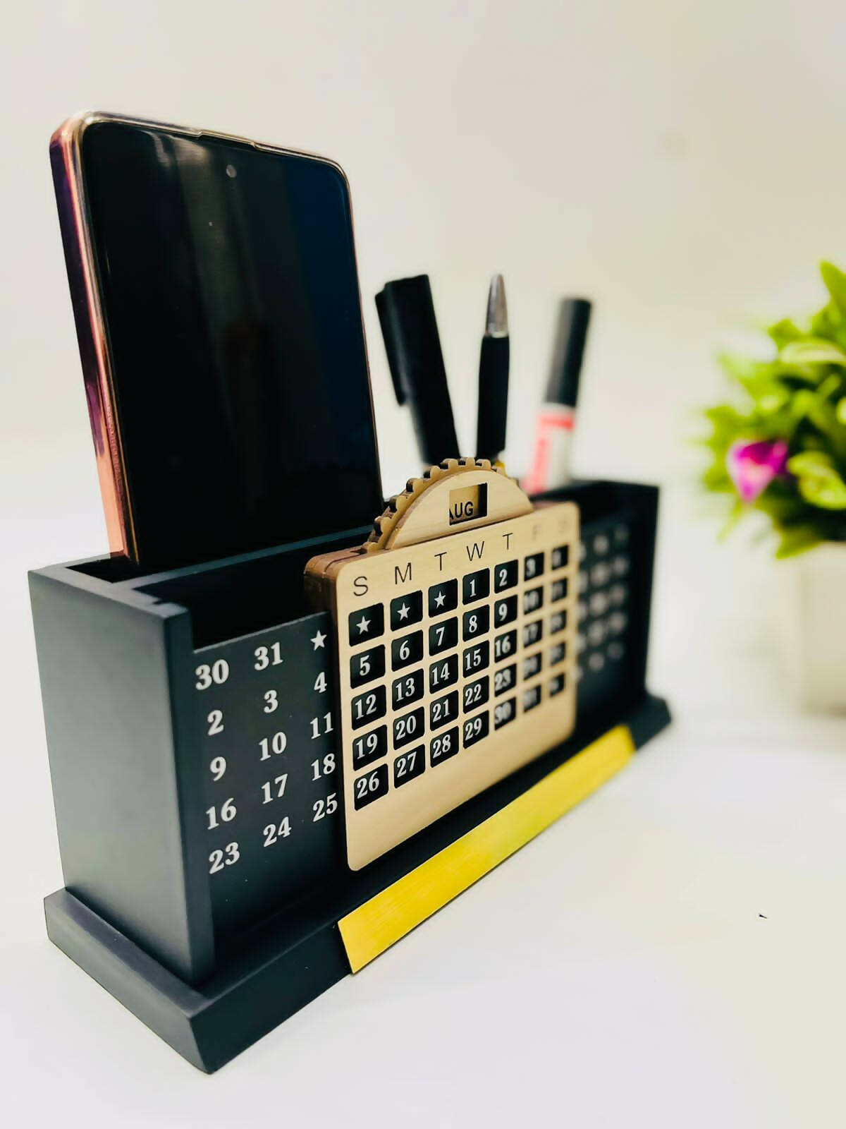 Pen Stand with infinite calendar and mobile stand