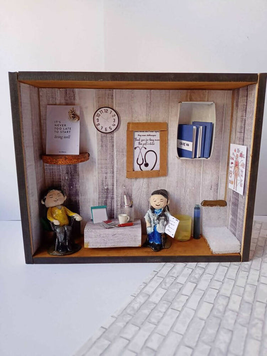 Customized Doctor's clinic miniature shadow box frame