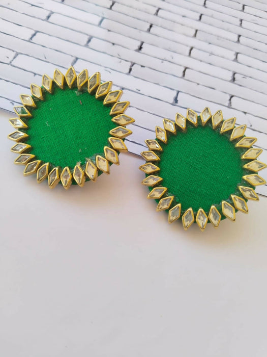 Green studded earrings