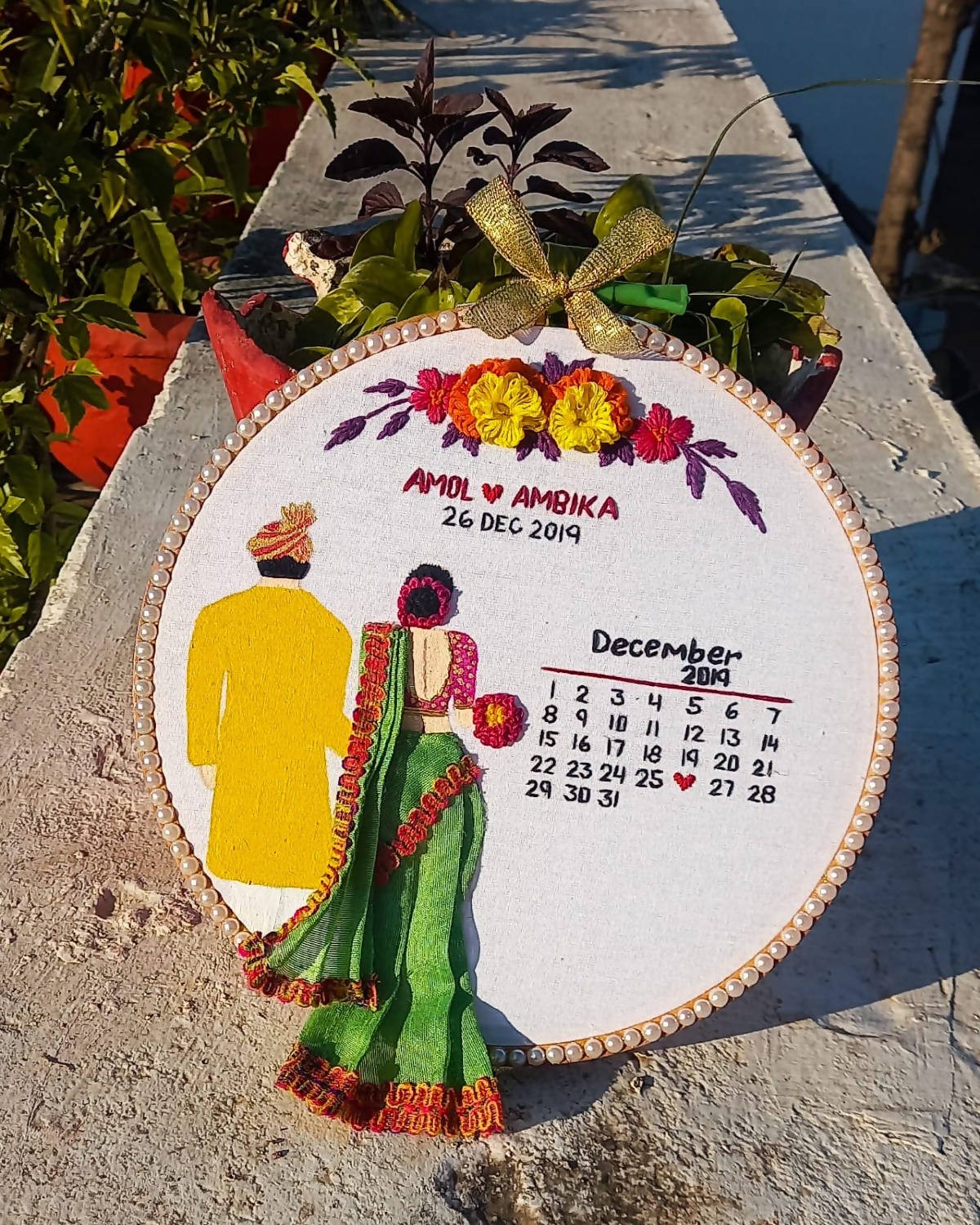 calender embroidery hoop