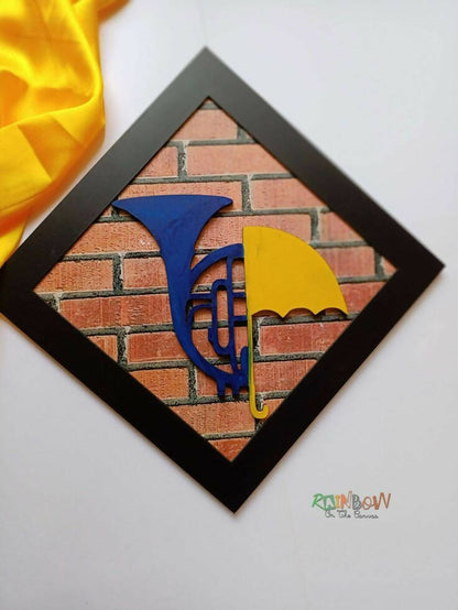 How I met your mother blue french horn and yellow umbrella wallart