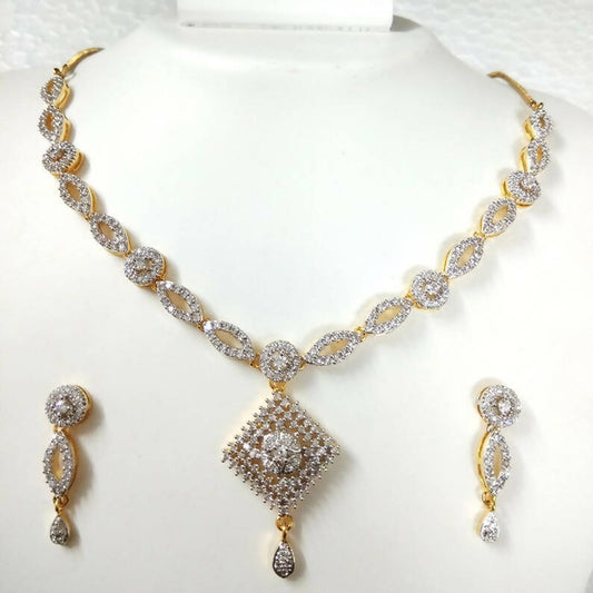 White gold plated necklace set