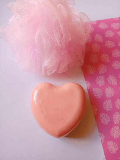 Pink heart Goat milk and shea butter soap bar