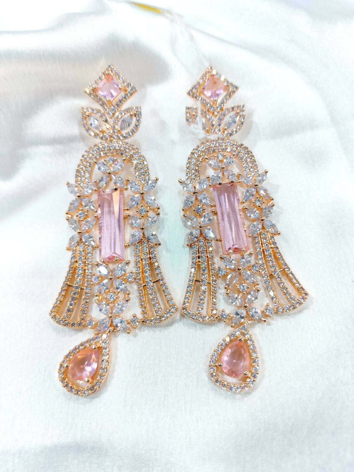 baby pink AD earrings