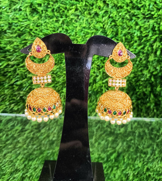 Gold plated Jhumka earrings
