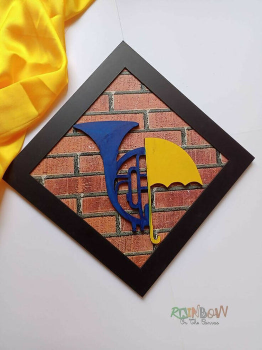 How I met your mother blue french horn and yellow umbrella wallart