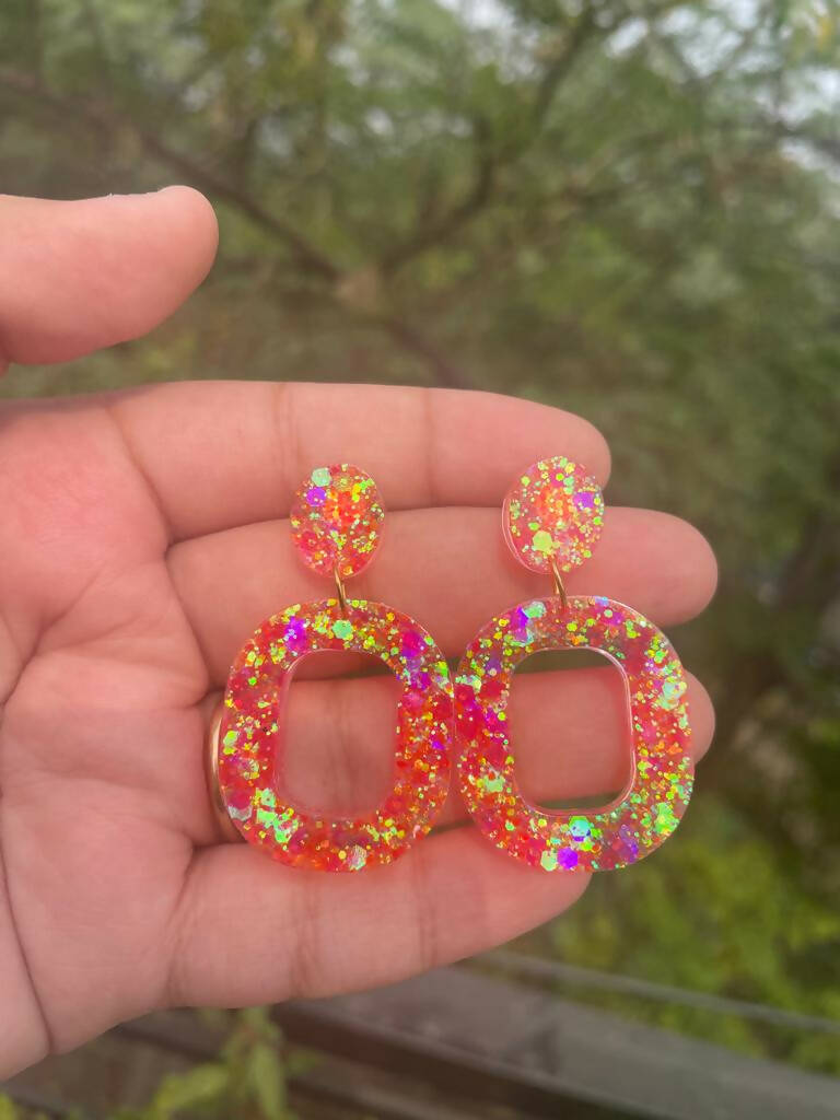 Colorful Glitter Earring Hoops Rainbow Colour Sparkly Hoop Earrings Glitter  Sequin Drop Earrings Gift for Her Birthday Gift - Etsy