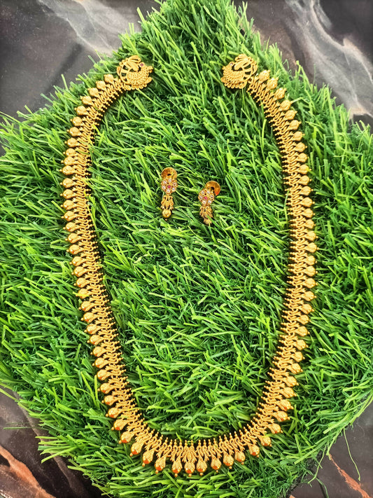 Gold Plated Elegant Long Necklace Set