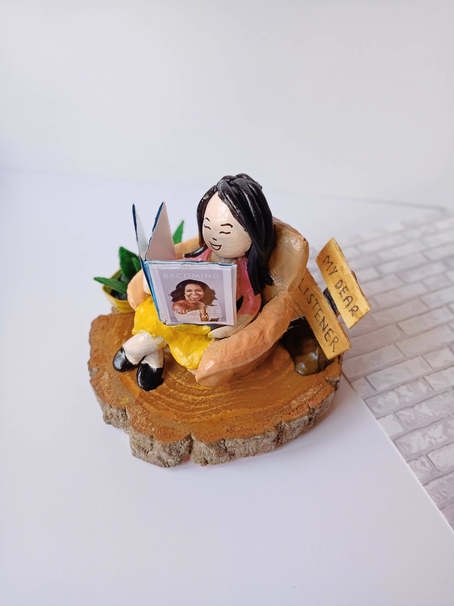 Reader girl custom miniature table top for readers | Gender customisation available
