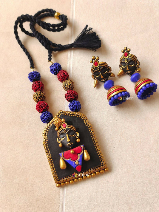 Gokulakrishnan Terracotta Jewellery Set