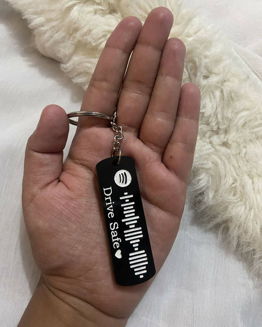 Spotify black customised acrylic drive safe keychain for men women