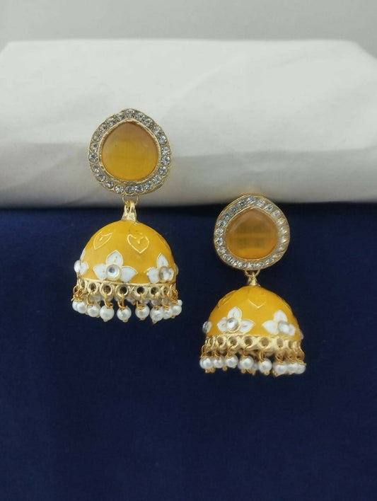 Oval Shaped Gold Plated Jhumkas