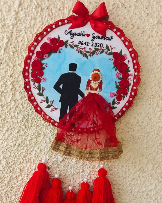 Wedding embroidery hoop with Tassels