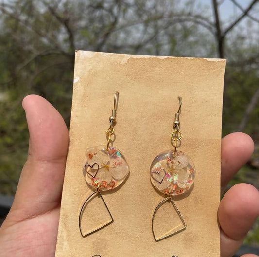 triangle white earrings