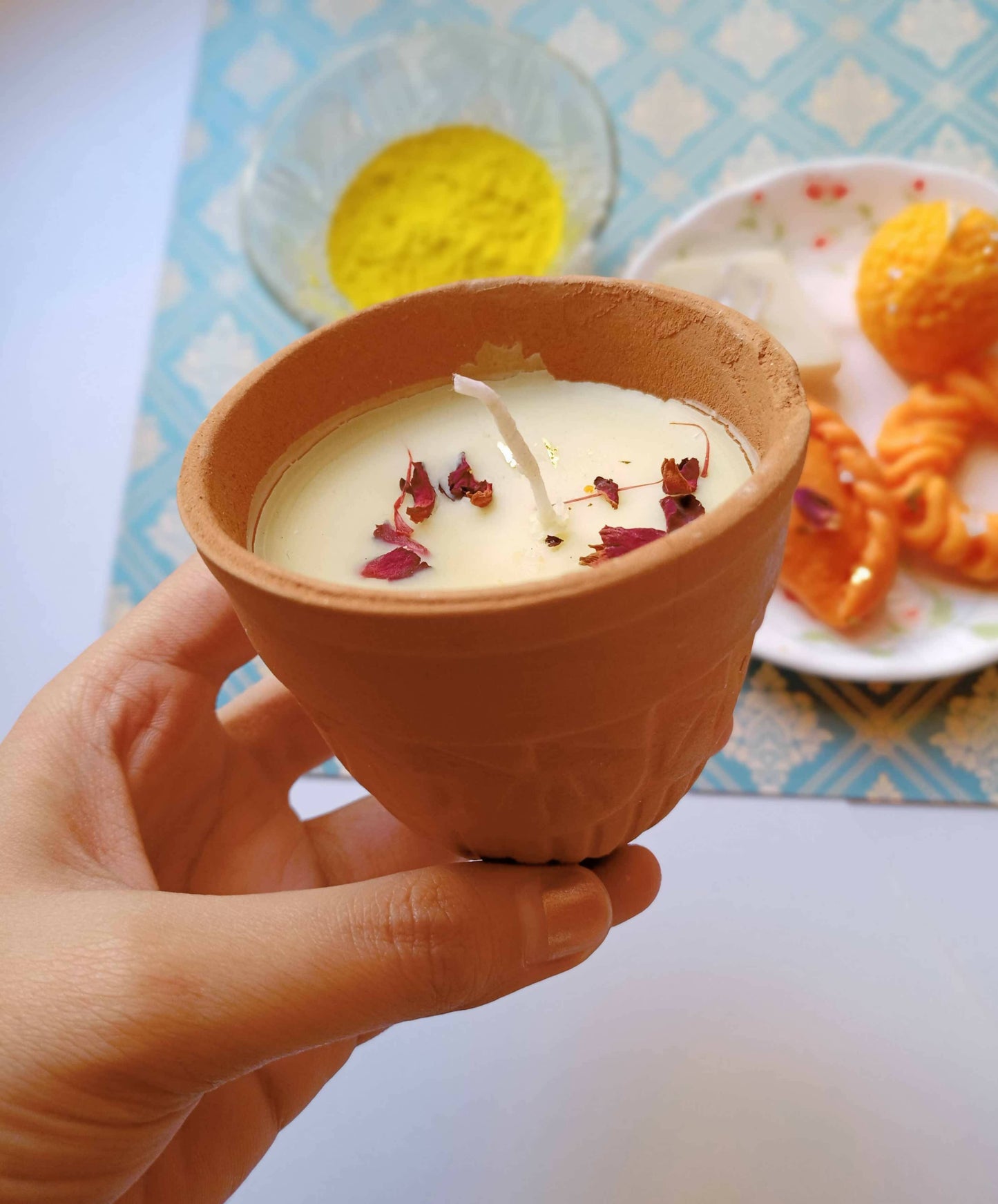 Indian sweets thandai scented soy wax candle set of 2