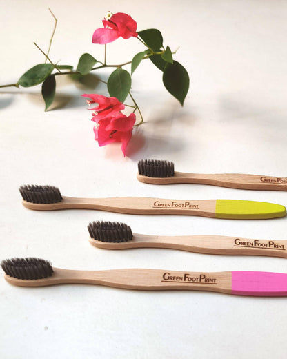 Natural Bamboo Toothbrush - Pack of 4