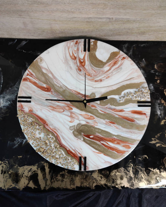 RESIN WALL CLOCK 12 INCH ROUND TRDC007